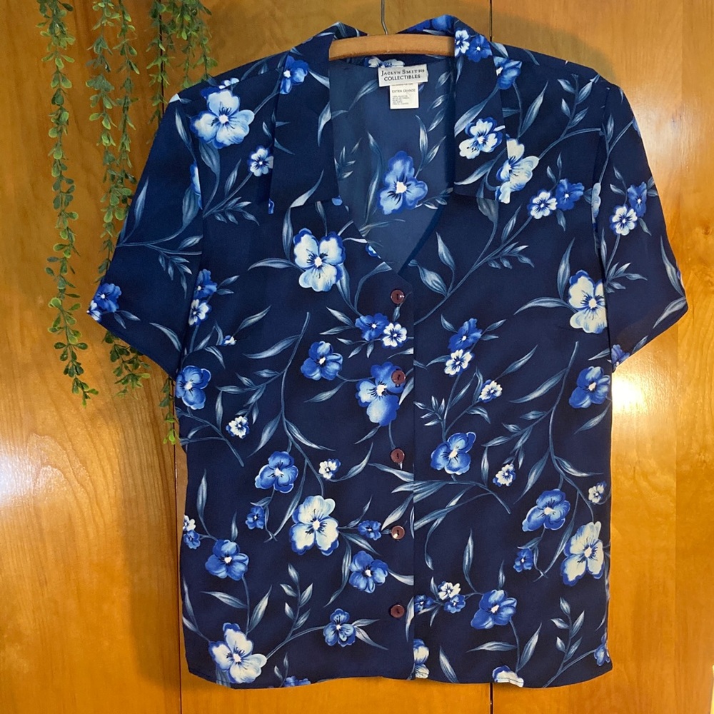 Vintage Jaclyn Smith Collectibles Floral Button Down Women’s Shirt XL
